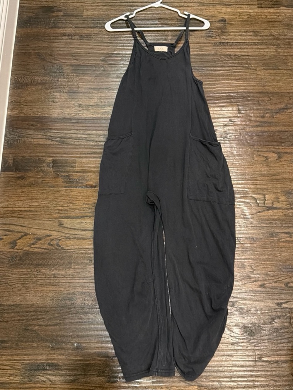 Chelsea & Violet Relaxed Black Scoop-Neck Jumpsuit with Pockets